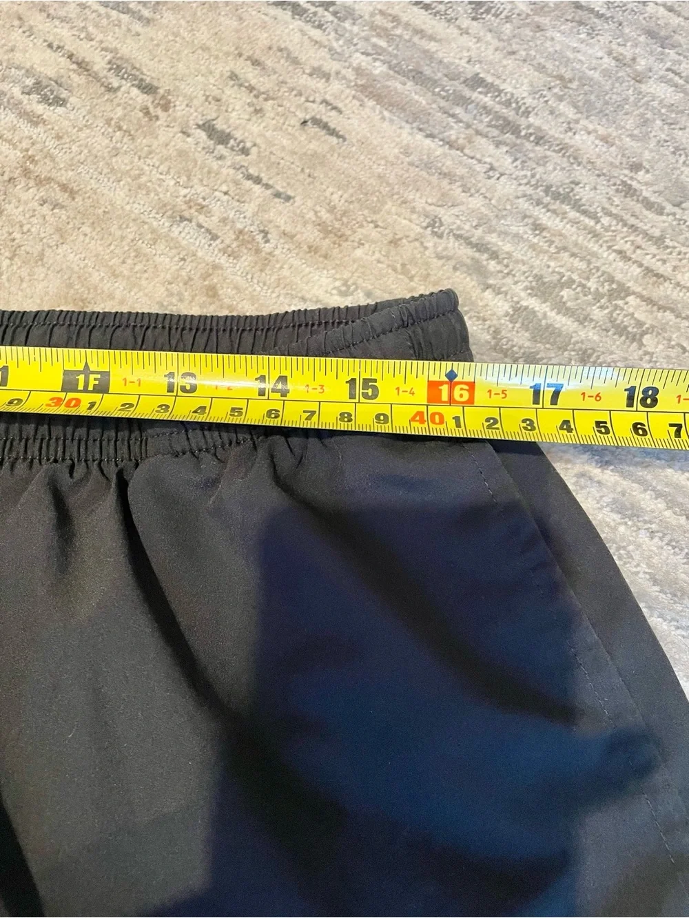 Nike Men's Black Athletic Shorts with Large Side Script- EUC